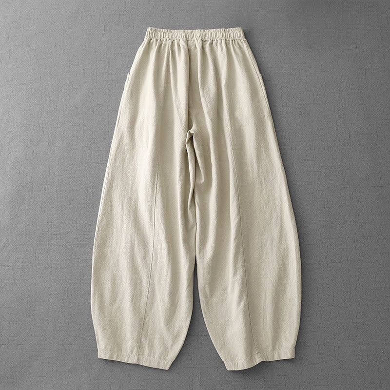 Buddha Stones Casual effen harembroek voor dames met Zakken - image 1