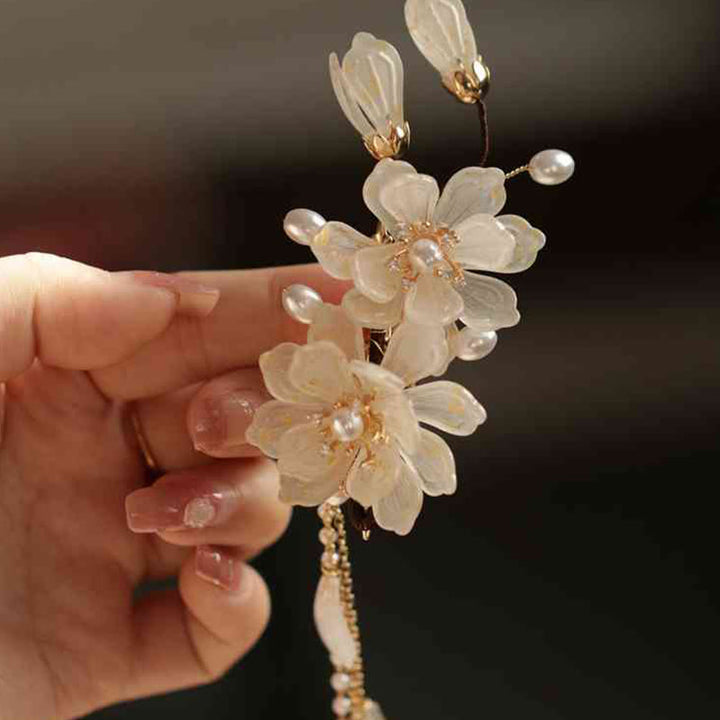 Buddha Stones Klassieke Magnolia Kwastje Zijhaarclip - image 8