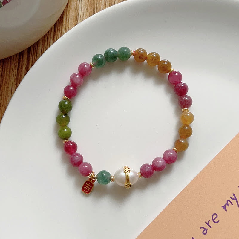 Buddha Stones Kleurrijke Toermalijn Gelukskat Positieve Armband - image 10