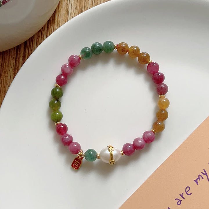 Buddha Stones Kleurrijke Toermalijn Gelukskat Positieve Armband - image 10