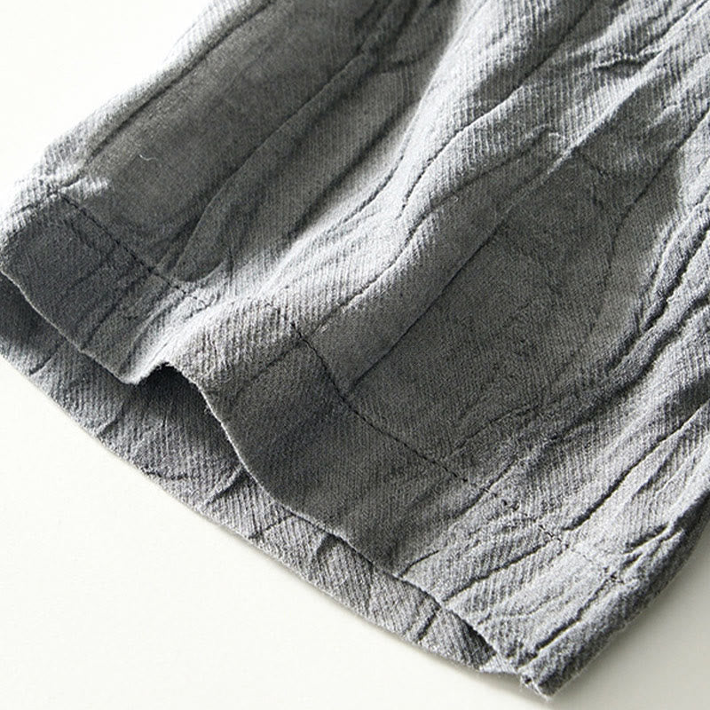 Buddha Stones Casual Reverskraag met effen revers, gemaakt van ramie linnen en halfgesloten knopen. - image 11