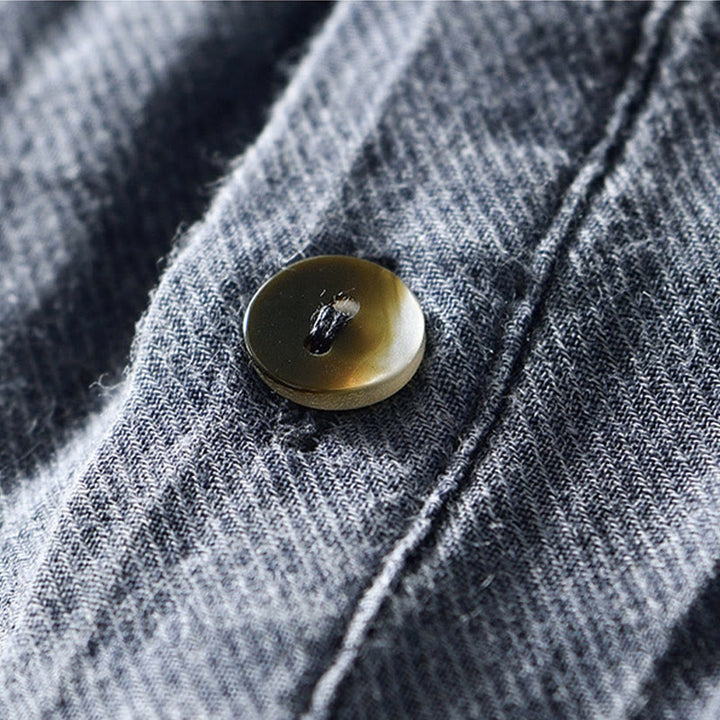 Buddha Stones Casual Reverskraag met effen revers, gemaakt van ramie linnen en halfgesloten knopen. - image 18