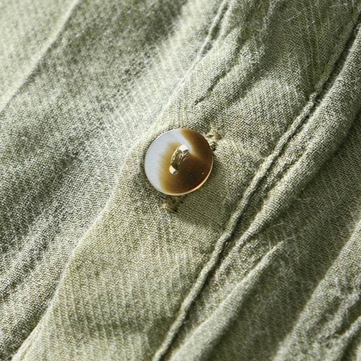 Buddha Stones Casual Reverskraag met effen revers, gemaakt van ramie linnen en halfgesloten knopen. - image 21