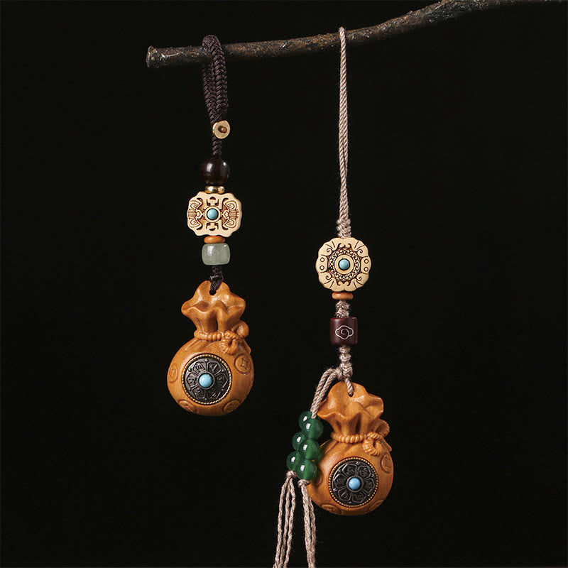 Buddha Stones Sandelhout met kleine blaadjes, rood sandelhout, groen sandelhout, Om Mani Padme Hum, kalme sleutelhanger, Telefoonhanger decoratie - image 0