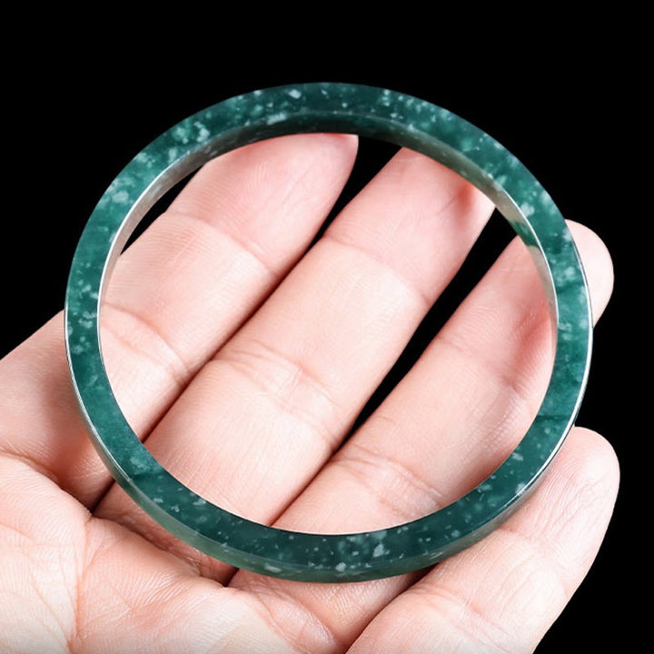 Buddha Stones Dunne Bangle-armband van natuurlijke jade - image 3