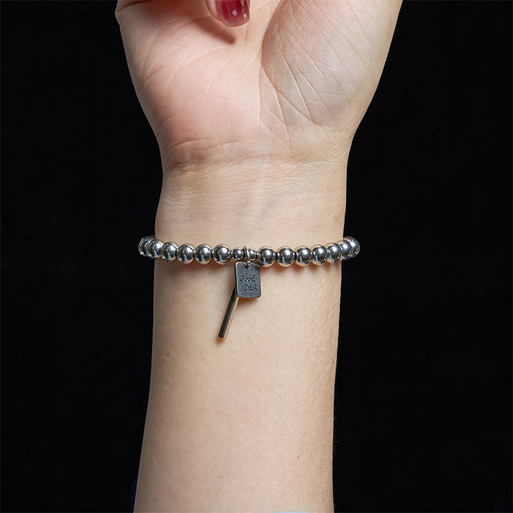 Buddha Stones Titanium stalen geluksarmband voor balans - image 3