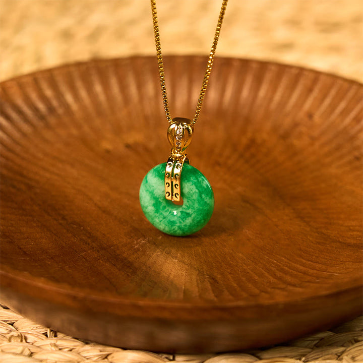 Buddha Stones Cyaan jade vredesgesp helende Ketting - Cyaan Jade - image 0