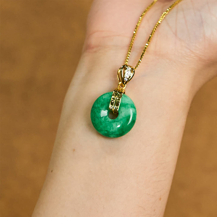 Buddha Stones Cyaan jade vredesgesp helende Ketting - image 4