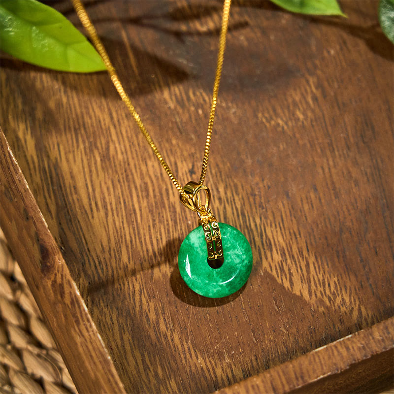 Buddha Stones Cyaan jade vredesgesp helende Ketting - image 1