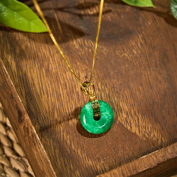 Buddha Stones Cyaan jade vredesgesp helende Ketting - image 1