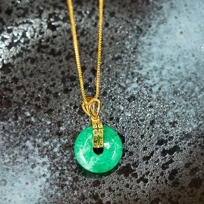Buddha Stones Cyaan jade vredesgesp helende Ketting - image 3