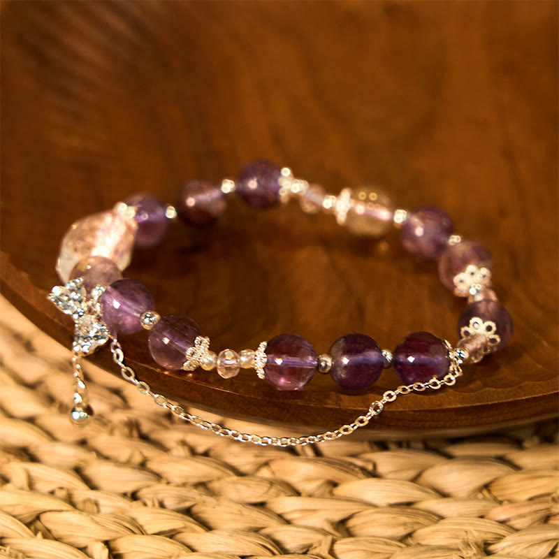 Buddha Stones Natuurlijke paarse Phantom Bow Armband - image 1