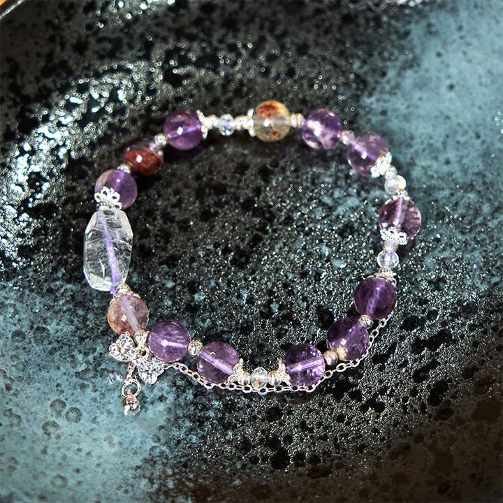 Buddha Stones Natuurlijke paarse Phantom Bow Armband - image 3
