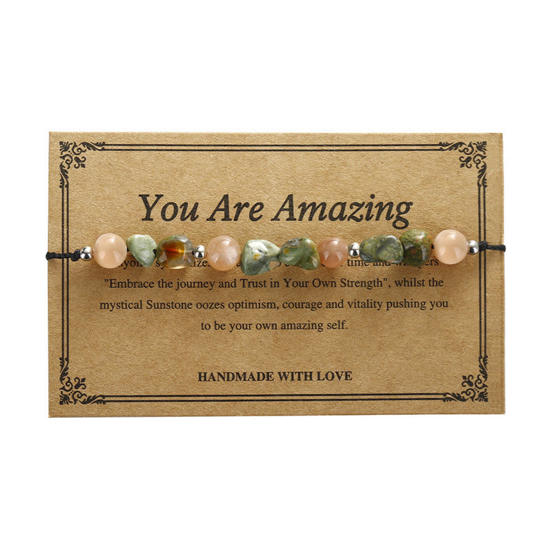 Buddha Stones Je bent geweldig! Rhyoliet zonnesteen positieve Armband - image 12