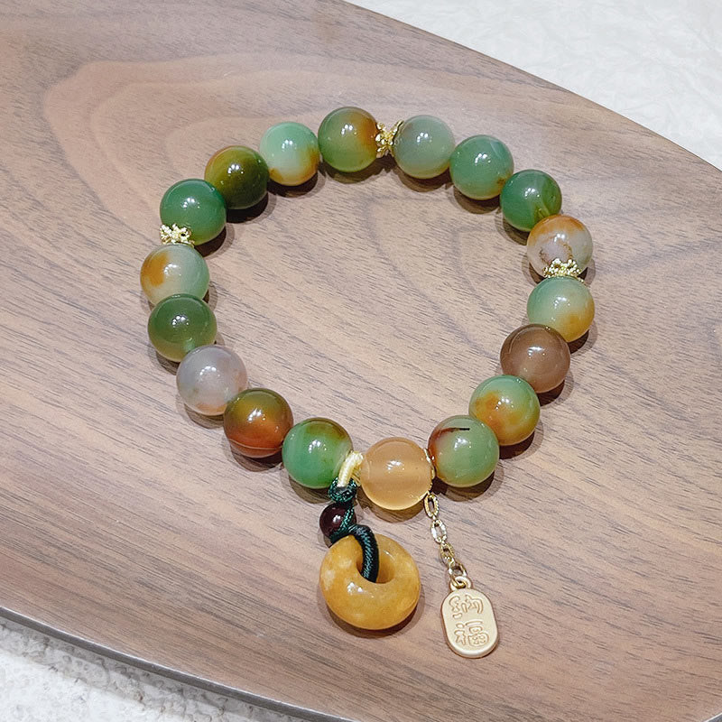 Buddha Stones Pauwenagaat Topaas Vredesgesp Nafu Armband - image 2
