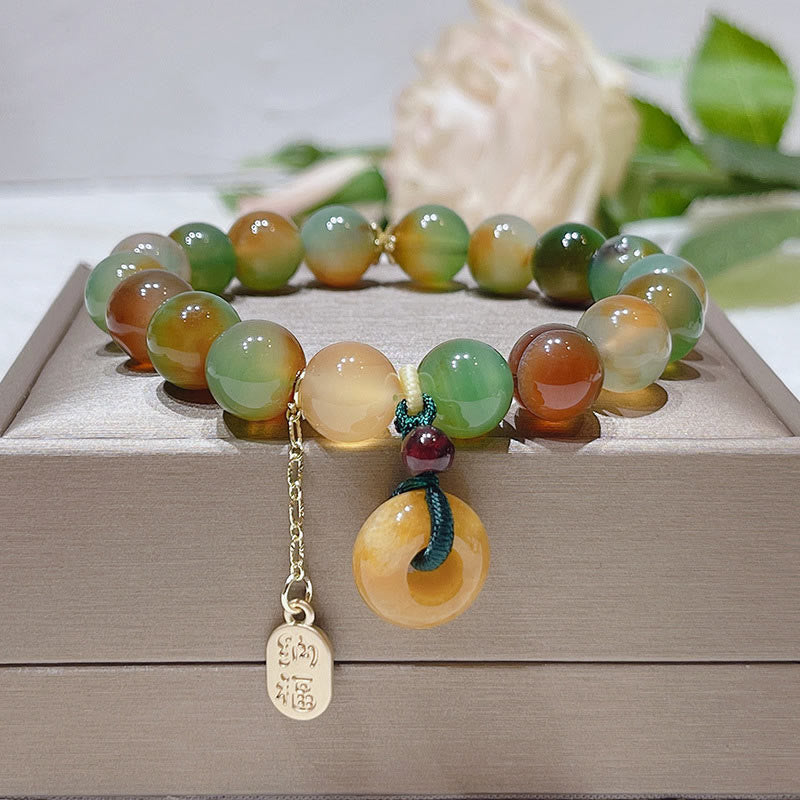 Buddha Stones Pauwenagaat Topaas Vredesgesp Nafu Armband - Pauwenagaat (Polsomtrek: 15-17 cm) - image 0