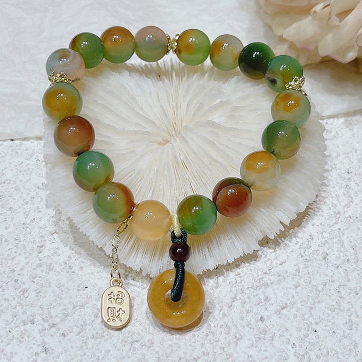 Buddha Stones Pauwenagaat Topaas Vredesgesp Nafu Armband - image 10