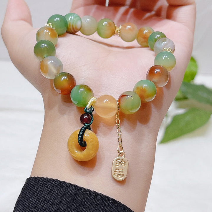 Buddha Stones Pauwenagaat Topaas Vredesgesp Nafu Armband - image 9