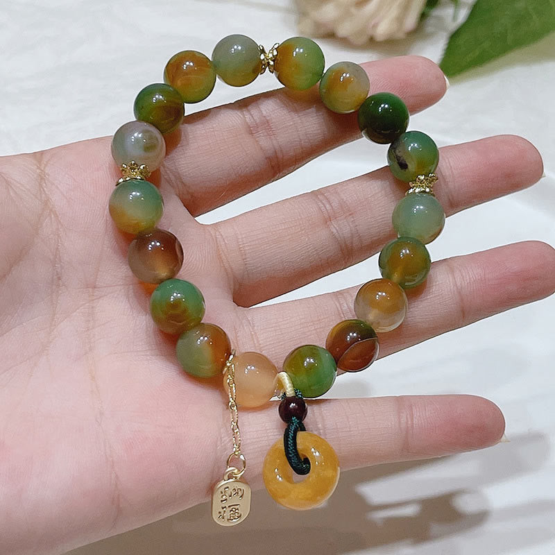 Buddha Stones Pauwenagaat Topaas Vredesgesp Nafu Armband - image 11