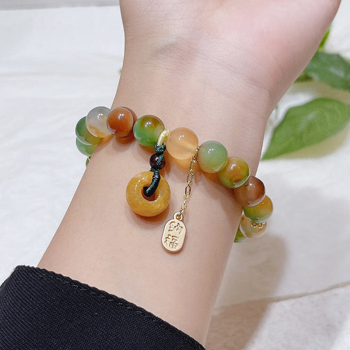 Buddha Stones Pauwenagaat Topaas Vredesgesp Nafu Armband - image 4