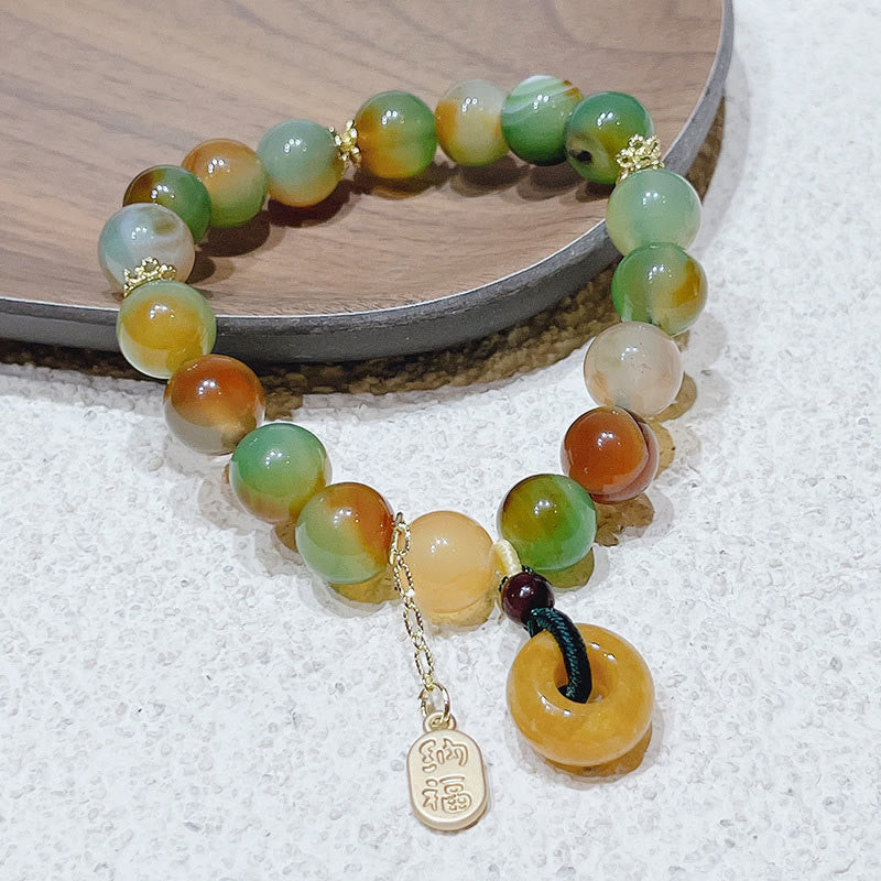 Buddha Stones Pauwenagaat Topaas Vredesgesp Nafu Armband - image 3