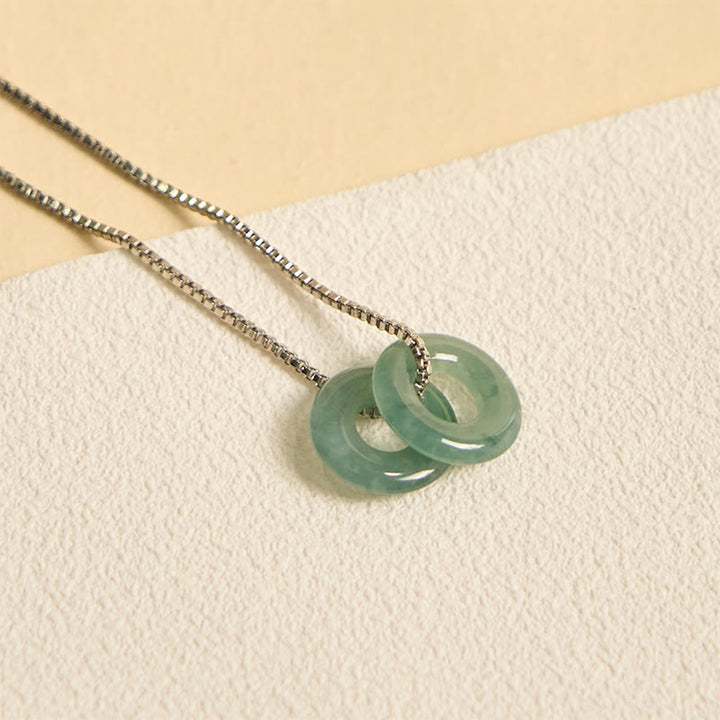 Buddha Stones Jade dubbele vredesgesp Ketting - image 11