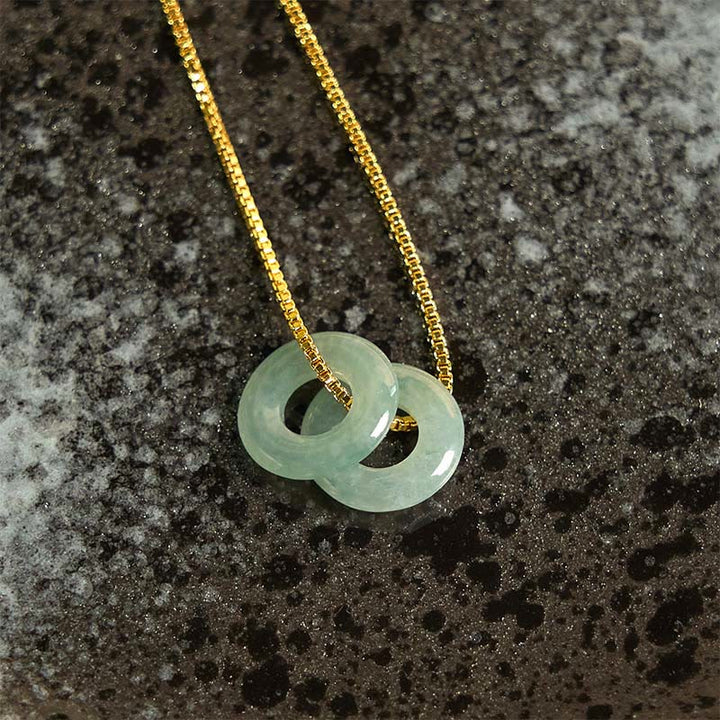 Buddha Stones Jade dubbele vredesgesp Ketting - image 6