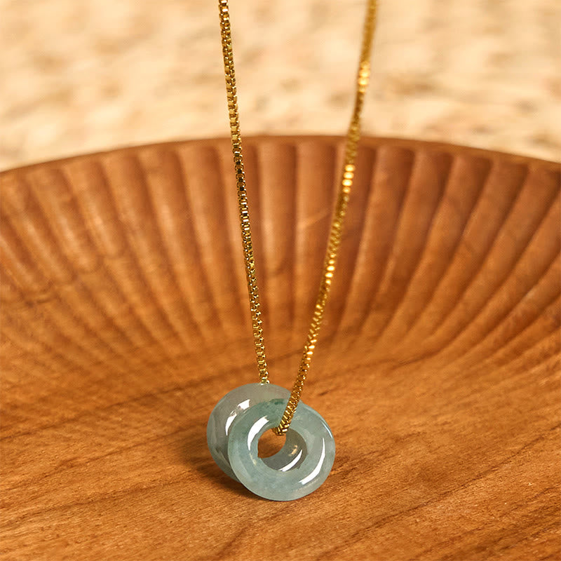 Buddha Stones Jade dubbele vredesgesp Ketting - image 7