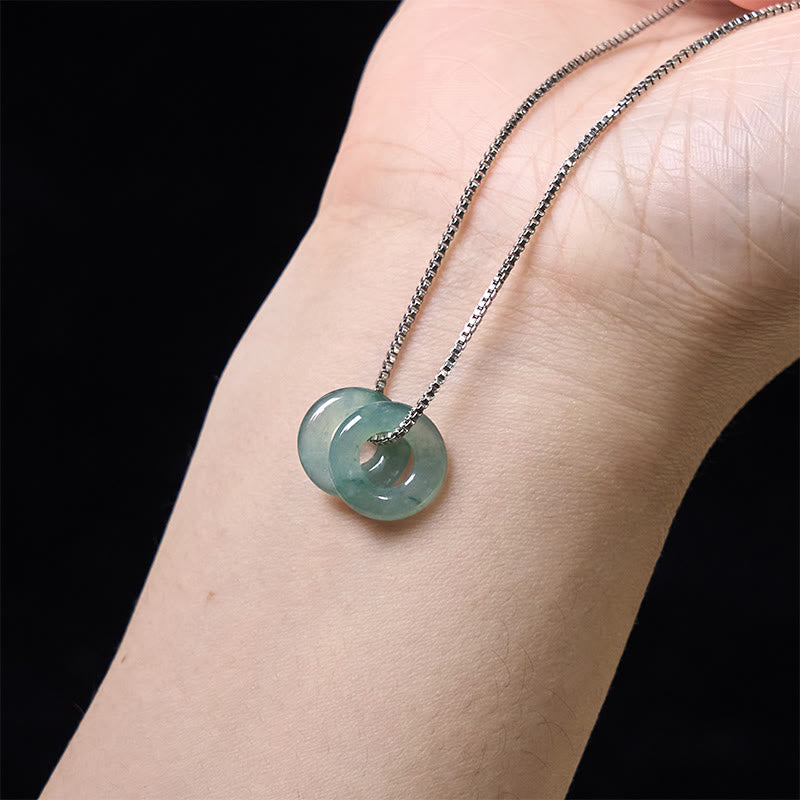 Buddha Stones Jade dubbele vredesgesp Ketting - image 12