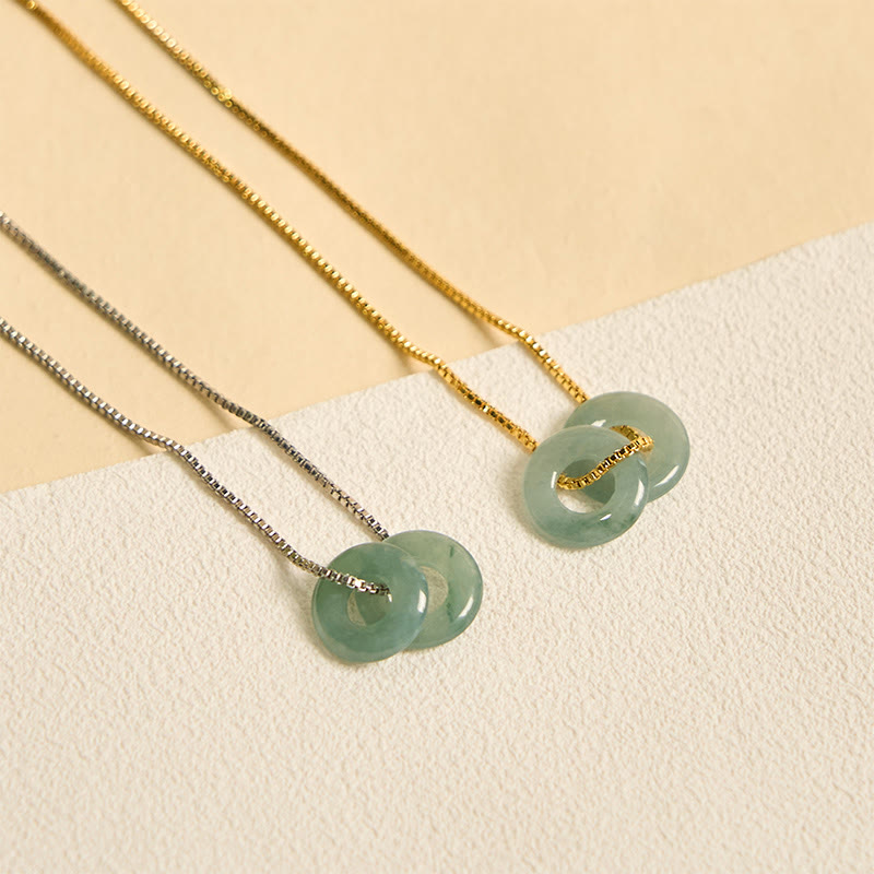 Buddha Stones Jade dubbele vredesgesp Ketting - image 1