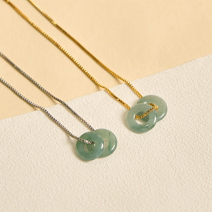 Buddha Stones Jade dubbele vredesgesp Ketting - image 1