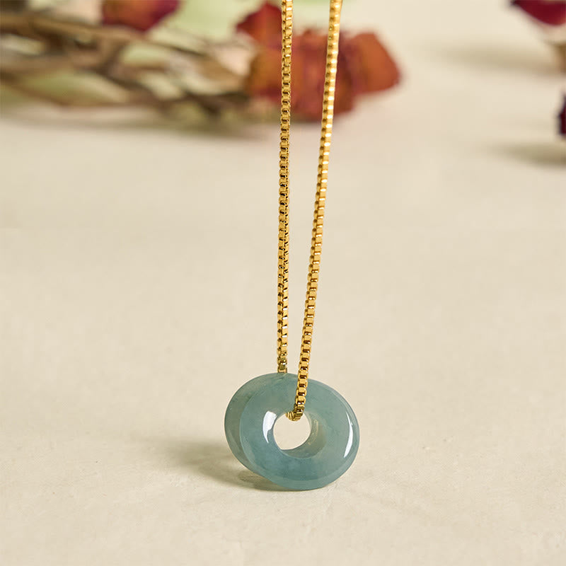 Buddha Stones Jade dubbele vredesgesp Ketting - image 5