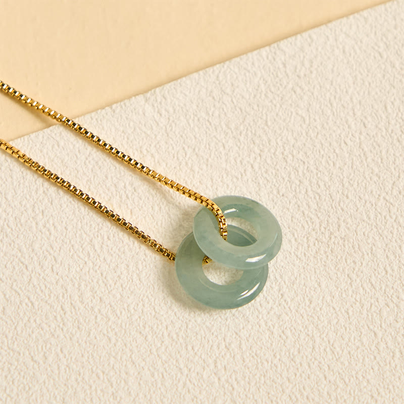 Buddha Stones Jade dubbele vredesgesp Ketting - image 2