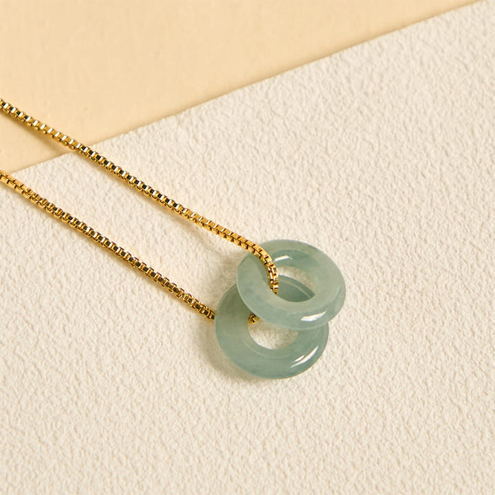 Buddha Stones Jade dubbele vredesgesp Ketting - image 2