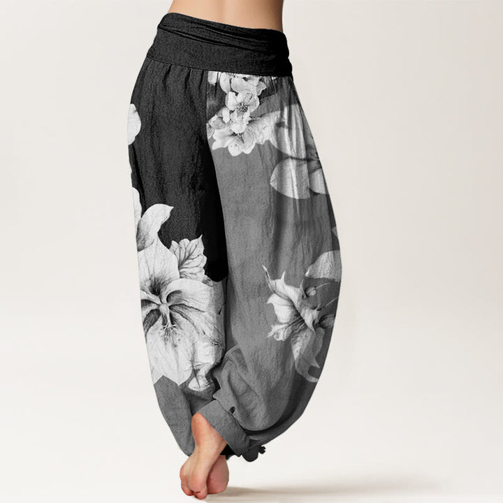 Buddha Stones Dames harembroek met elastische Taille en katoenen cameliaprint - image 8
