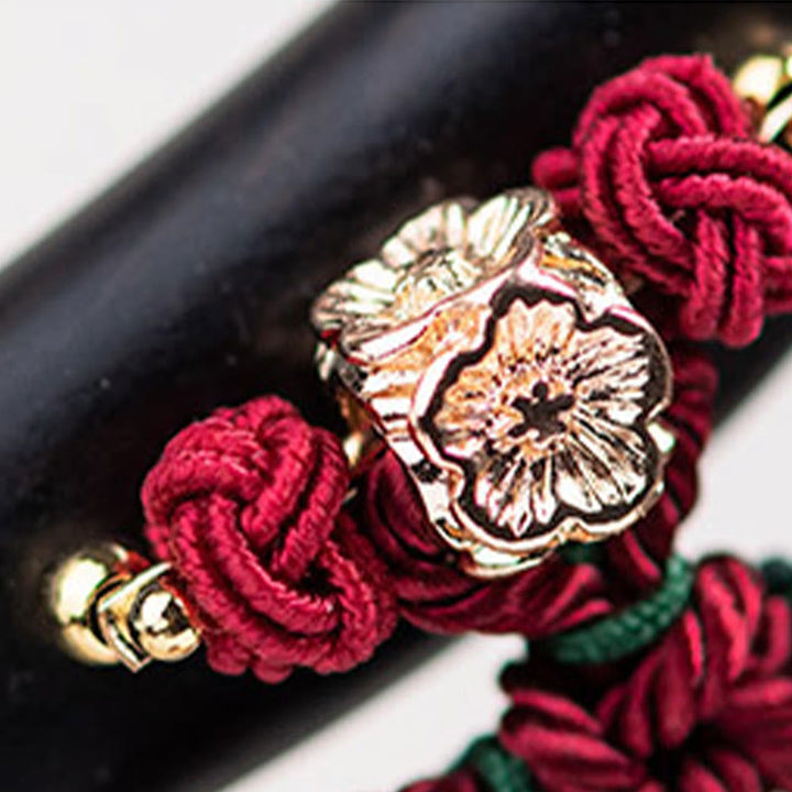 Buddha Stones Ebony Red String Chinese Knoop Kwastje Bescherming Haarspeld - image 14