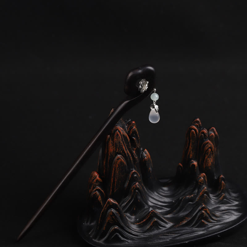 Buddha Stones Ebony Auspicious Cloud Courage Haarspeld - image 3