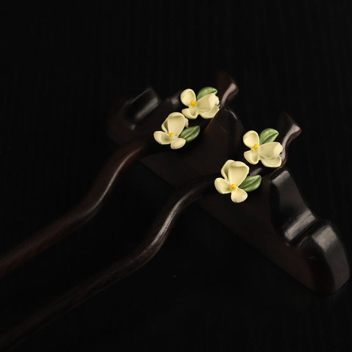 Buddha Stones Ebony Gardenia Petal Courage Haarspeld - image 4