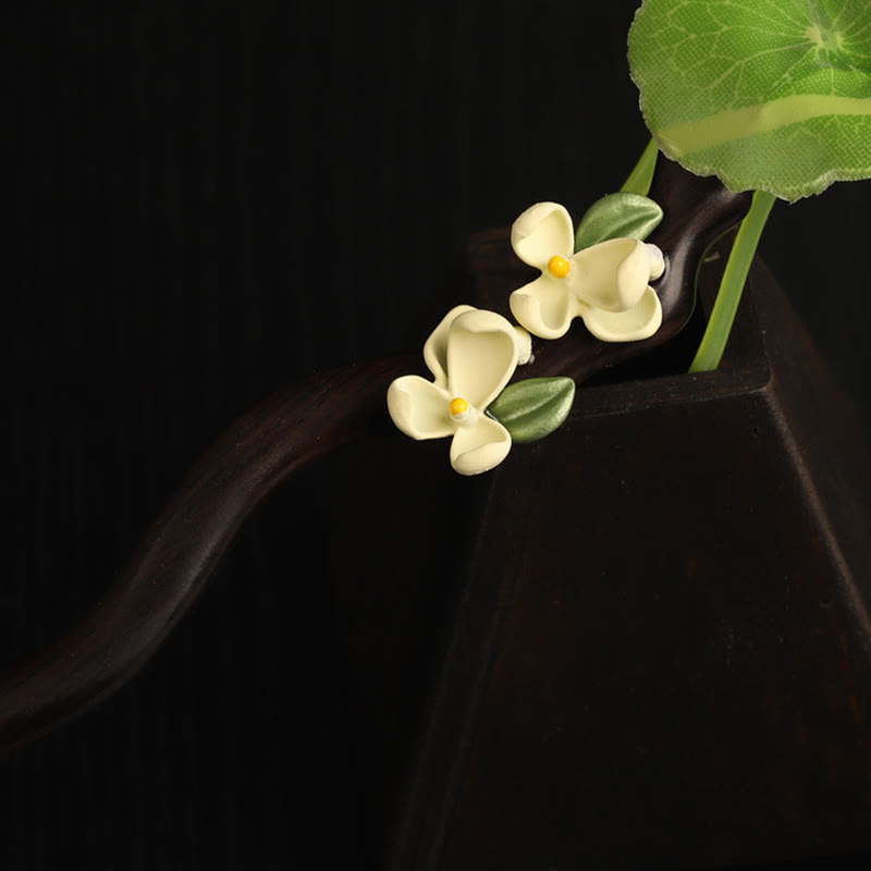 Buddha Stones Ebony Gardenia Petal Courage Haarspeld - image 1