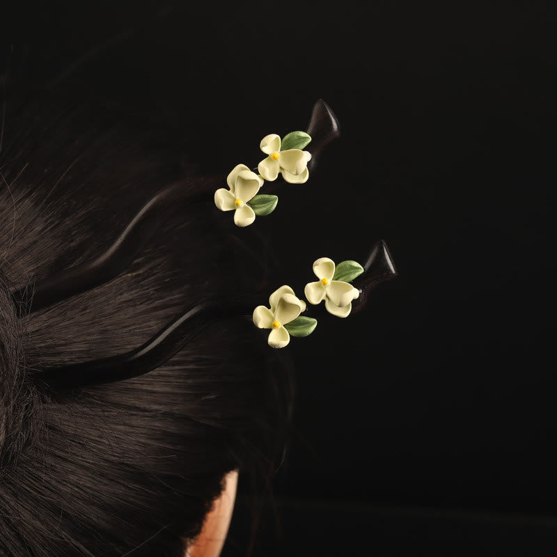 Buddha Stones Ebony Gardenia Petal Courage Haarspeld - image 3
