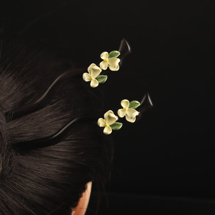 Buddha Stones Ebony Gardenia Petal Courage Haarspeld - image 3