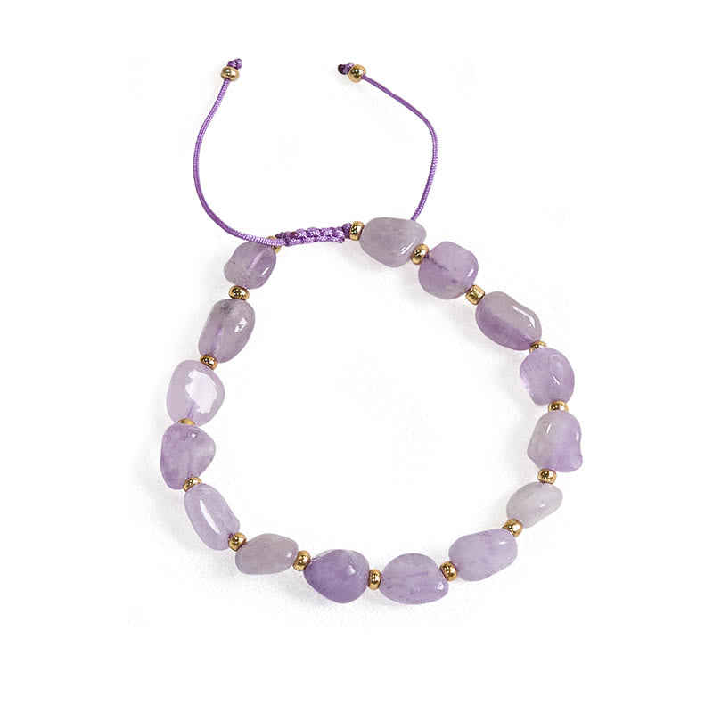 Buddha Stones Onregelmatig gevormde amethist gevlochten koord Armband - image 6