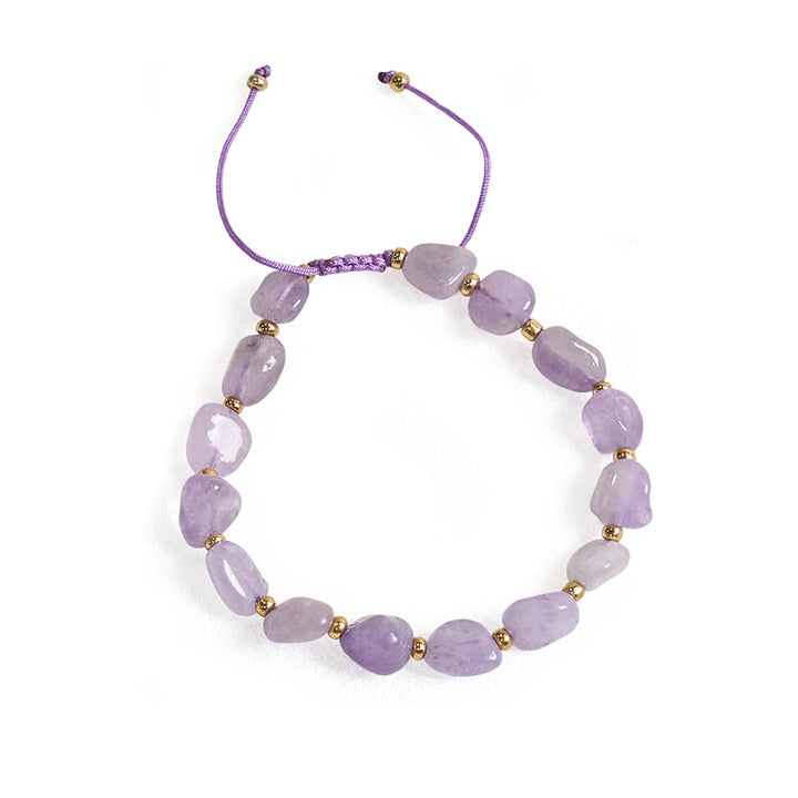 Buddha Stones Onregelmatig gevormde amethist gevlochten koord Armband - image 6