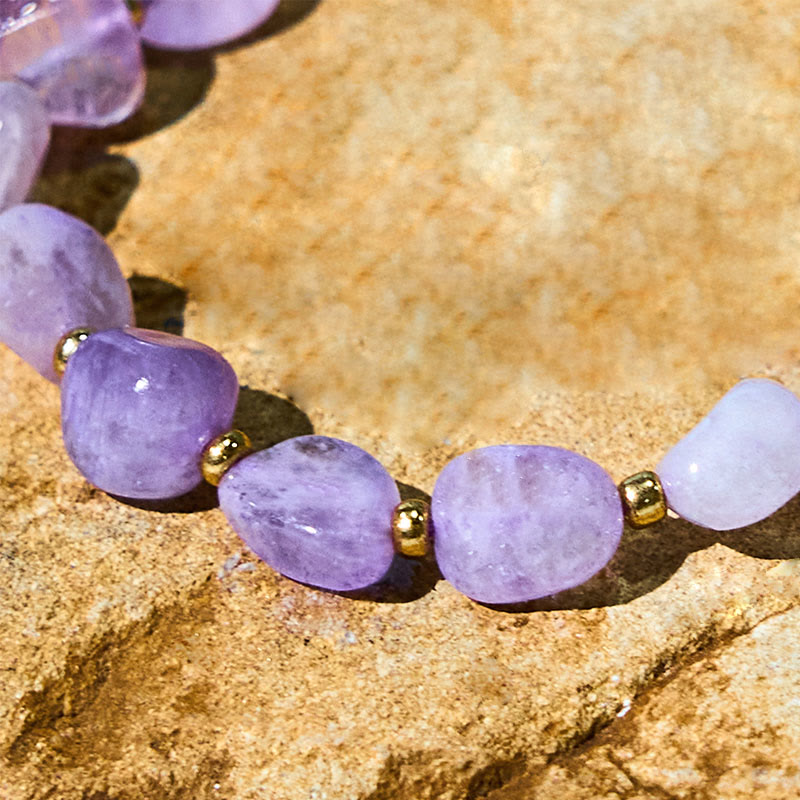 Buddha Stones Onregelmatig gevormde amethist gevlochten koord Armband - image 4