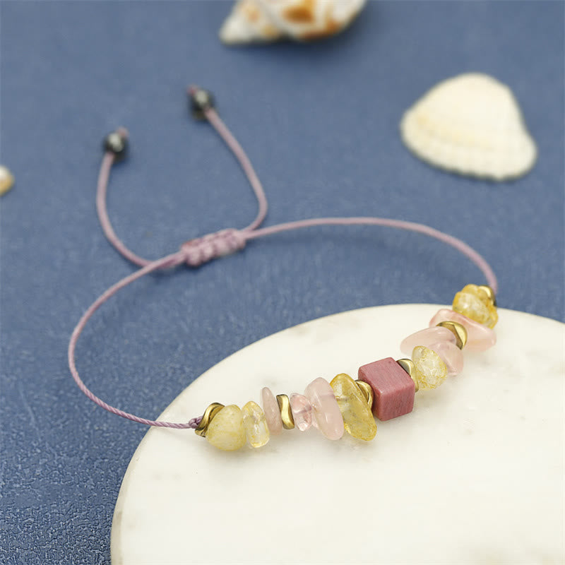 Buddha Stones Dankjewel Rozenkwarts Citrien Rhodoniet Armband met Passie - image 8