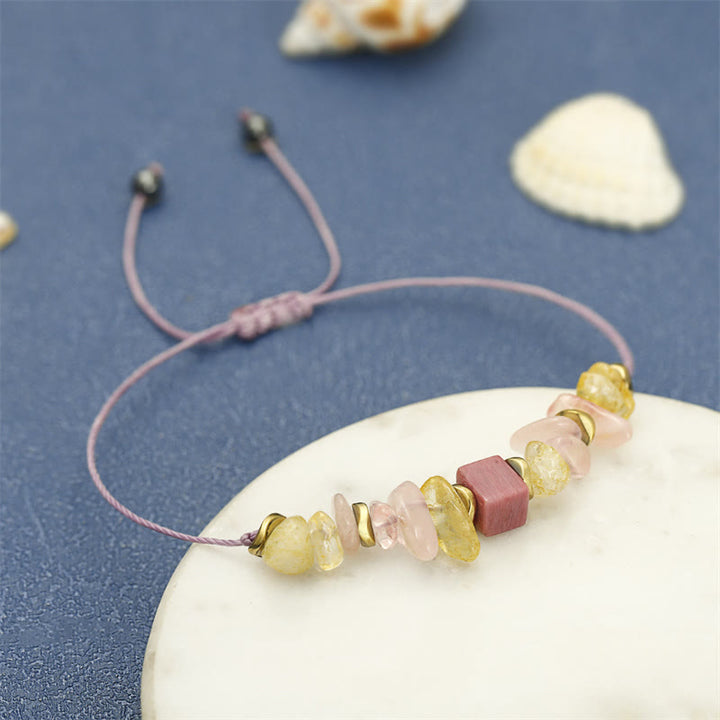 Buddha Stones Dankjewel Rozenkwarts Citrien Rhodoniet Armband met Passie - image 8