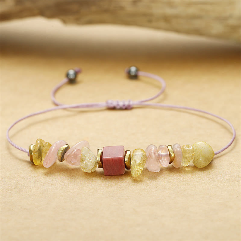 Buddha Stones Dankjewel Rozenkwarts Citrien Rhodoniet Armband met Passie - image 4