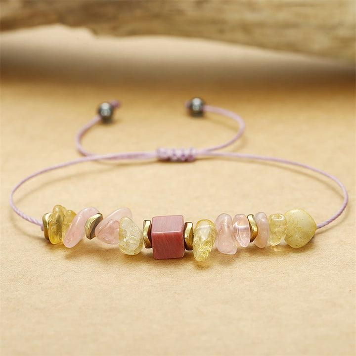 Buddha Stones Dankjewel Rozenkwarts Citrien Rhodoniet Armband met Passie - image 4