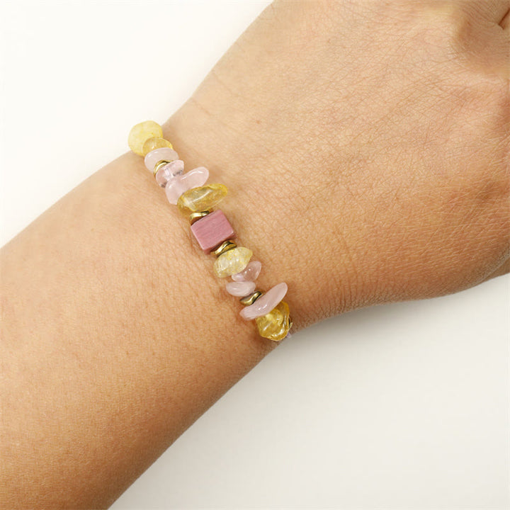 Buddha Stones Dankjewel Rozenkwarts Citrien Rhodoniet Armband met Passie - image 9