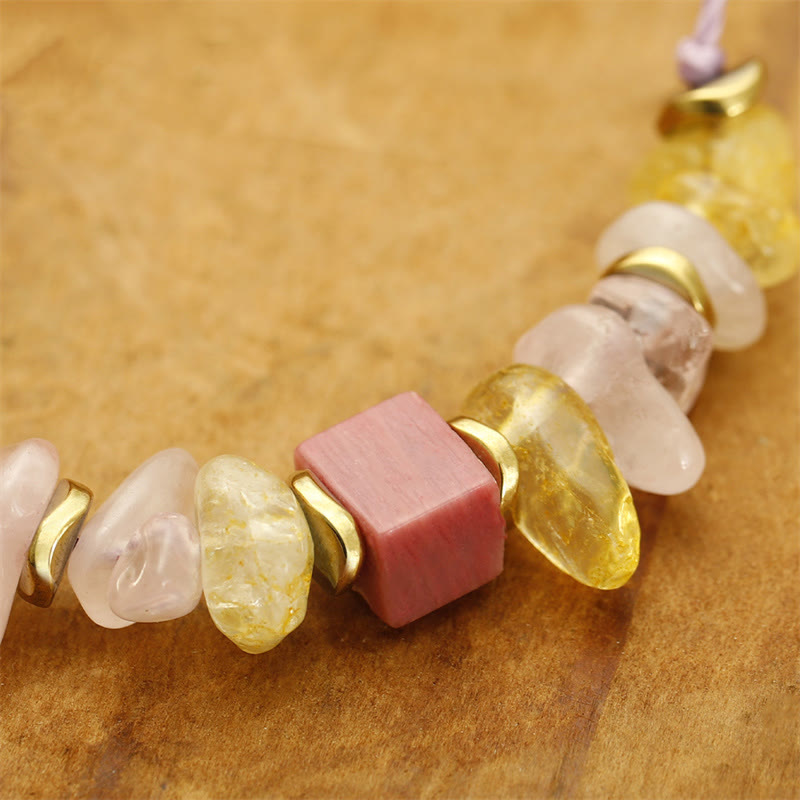 Buddha Stones Dankjewel Rozenkwarts Citrien Rhodoniet Armband met Passie - image 11